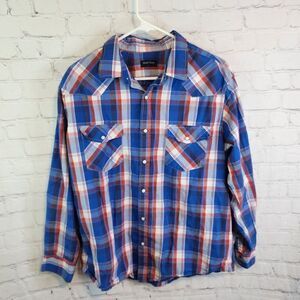Men's Double Pump longsleeve button-up shirt, size Large